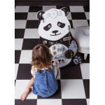 Manipulačná doska / Activity board Panda so stojanom – sivá - 71 × 61cm